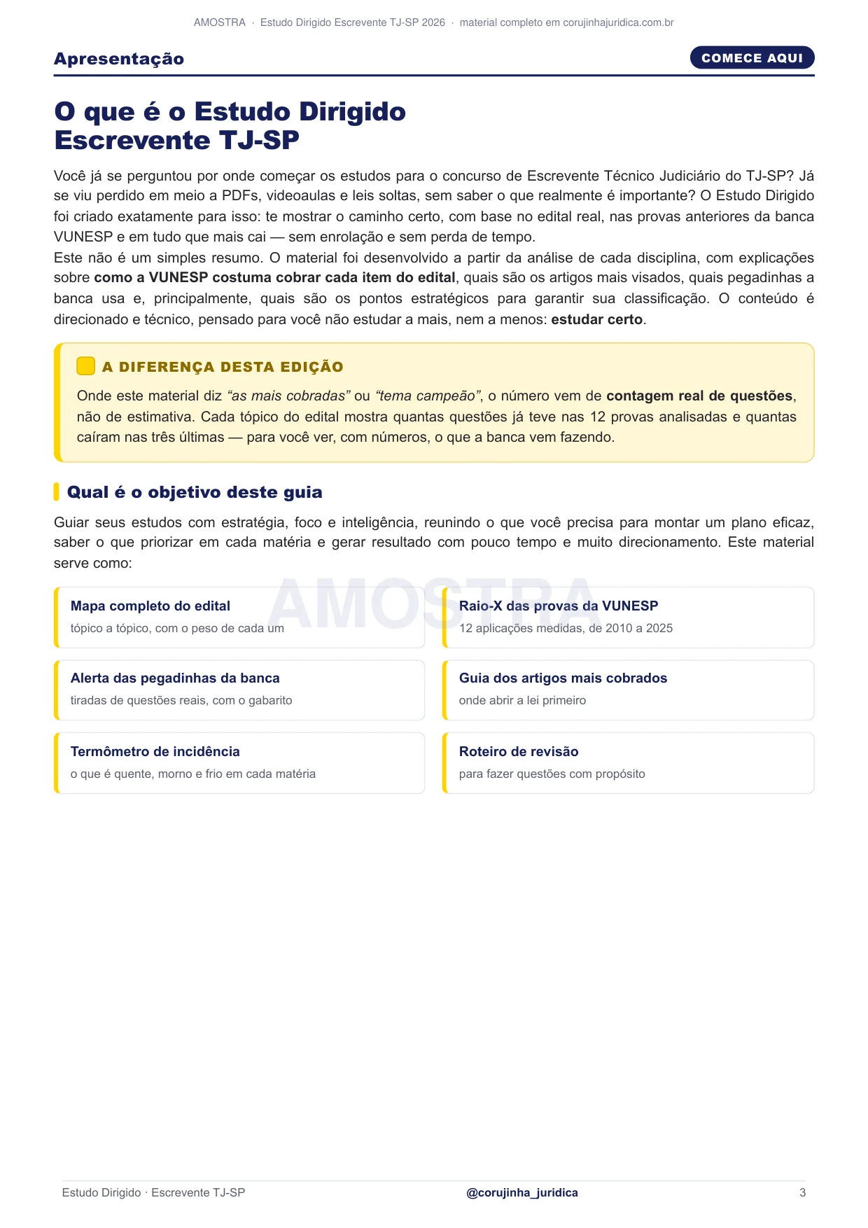 Página de apresentação explicando o que é o Estudo Dirigido e como usá-lo